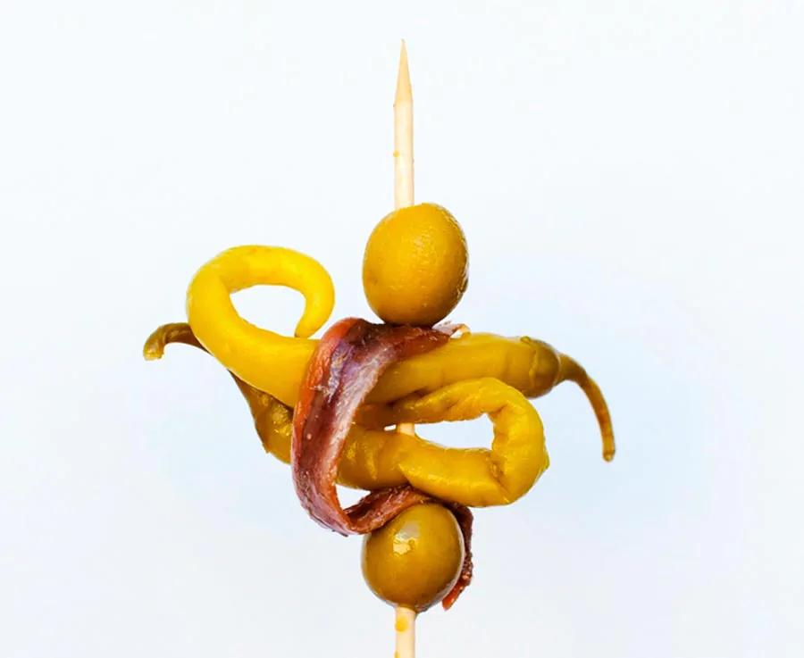 Receta Gilda - Pintxos en San Sebastián