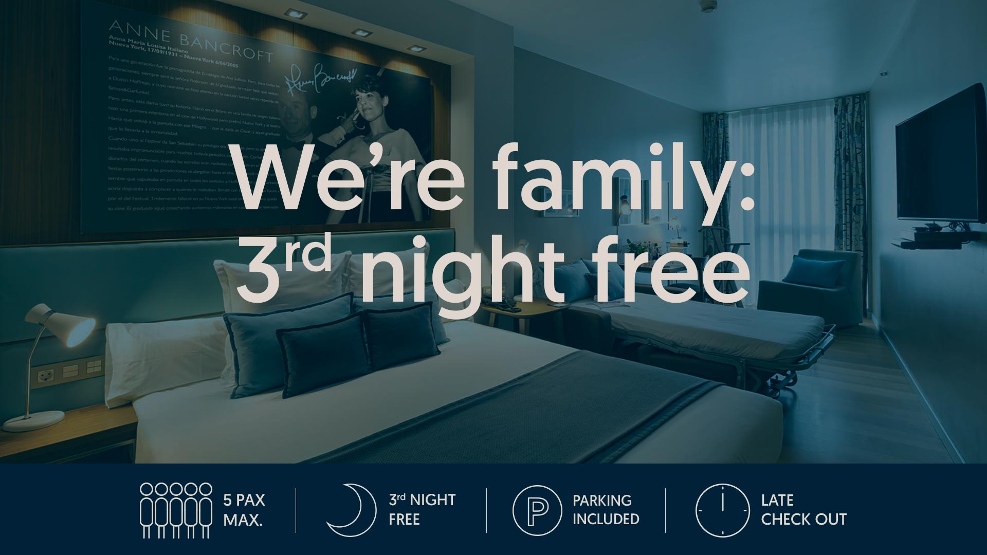 Third night’s free in a family room